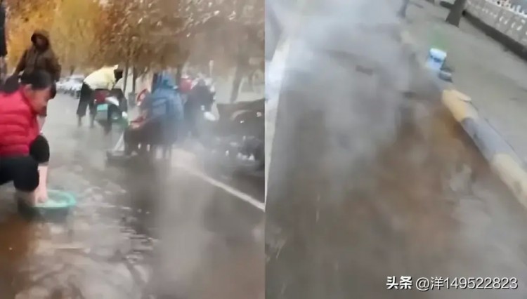 #成都頭條#?河南鄭州馬路噴泉市民路邊泡腳洗衣服...